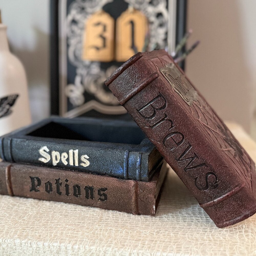 Brews Spells & Potions Shaped Trinket Box - Halloween Staging Decor